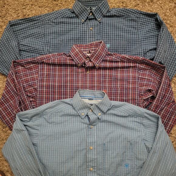 Men's Checkered Long Sleeve Shirt Set - Picture 2 of 5